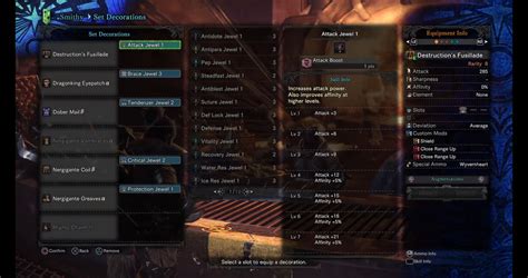 change decoration table mhw.